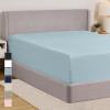 imageGORILLA GRIP Fitted Sheets Stay in Place Twin Size Deep Pocket Bottom Bed Sheets for Mattress Lightweight Microfiber Sbana All Around Elastic OekoTex Wrinkle and Shrink Resistant CreamSea Blue