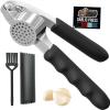 imageGORILLA GRIP Garlic Press and Peel Set Heavy Duty Mincer Tool Easily Mince and Crush Garlics Ginger Nuts Seeds Large Ergonomic Handle Peeler Included for Peeling Cloves Kitchen Gadgets BlackBlack