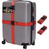 imageGORILLA GRIP Heavy Duty Adjustable Luggage Straps for Suitcases Easy to Identify Travel Belt Connector Holds Suitcase Together Extends Life of Bag Strap Connects Two Bags Accessories 2 Pack RedRed