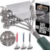 imageGORILLA GRIP Heavy Duty No Bristle Triple Helix Grill Brush with Scraper for Outdoor Grills Safe Steam Cleaning Oversized Comfortable Handle Grip with Bottle Opener BBQ Tools 175 Inch GreenHunter Green