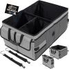 imageGORILLA GRIP Large Capacity Sturdy Trunk Storage Organizer Slip and Water Resistant Collapsible Organization Container for Car Sedan or SUV Multi Compartment Box Vehicle Accessories BlackGray