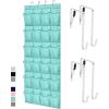 imageGORILLA GRIP Over the Door Shoe Organizer 24 Large Breathable Mesh Pockets Space Saving Hanging Storage Holder Closet Rack Hanger Holds Up to 40 lbs Hangs on Closets for Shoes Accessories LinenTurquoise