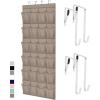 imageGORILLA GRIP Over the Door Shoe Organizer 24 Large Breathable Mesh Pockets Space Saving Hanging Storage Holder Closet Rack Hanger Holds Up to 40 lbs Hangs on Closets for Shoes Accessories LinenBeige