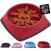 imageGORILLA GRIP Patent Pending Slow Feeder Dog Bowls Interactive Puzzle Toy for Dogs and Cats Food Training Keeps Pets Busy and Prevents Puppy Overeating All Breeds 100 BPA Free 1 Cup GrayRed