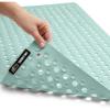imageGORILLA GRIP Patented Bath Tub Shower Mat Machine Washable Bathtub Floor Liner Mats Suction Cups and Drain Holes to Keep Tubs Clean Soft on Feet Bathroom Essentials 35x16 Inch ClearMint Opaque