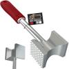 imageGORILLA GRIP Patented DualSided Meat Tenderizer Heavy Duty Kitchen Mallet with Soft Handle Spiked Side Tenderizes and Smooth Flattens Maximize Food Flavor Commercial Grade Chicken Pounder WhiteRed