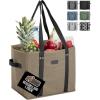 imageGORILLA GRIP Reusable Grocery Bags Tear Resistant Heavy Duty Shopping Bag Strong Handles Grip Feet Easily Carry GroceriesBeigeBlack