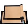 imageGORILLA GRIP Reusable Nonstick Silicone Baking Mat 2 Pack 165x1187 BPAFree Oven Safe Food Liner For Cookie Sheets No Mess Easy Clean Pastry Mats Kitchen Essential Half Sheet Size BlackBlack
