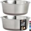 imageGORILLA GRIP Set of 2 Dog Bowls Heavy Duty Metal Food and Water Bowl for Feeding Dogs and Cats Dishwasher Safe Rust Resistant Stainless Steel BPA Free Rubber Base Holds 2 Cups 16 fl oz BlackBeige