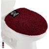 imageGORILLA GRIP Soft Chenille Bathroom Toilet Lid Cover Machine Washable Seat Covers 195x185 Stays in Place Rubber Backing Fits Most Round Elongated and Oblong Lids Accessories Decor GrayBurgundy