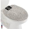 imageGORILLA GRIP Soft Chenille Bathroom Toilet Lid Cover Machine Washable Seat Covers 195x185 Stays in Place Rubber Backing Fits Most Round Elongated and Oblong Lids Accessories Decor GrayLight Gray