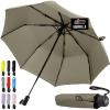 imageGORILLA GRIP Strong Stick Umbrella for Rain Compact Travel OneClick Automatic Open Close Lightweight Portable US Designed Reinforced Fiberglass Ribs Wind Resistant Easy Collapse Cats DogsBeige