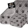 imageGORILLA GRIP Washable Puppy Pads Slip Resistant Dog Crate Mat Waterproof Cloth Pee Pad for Training Puppies in Playpen Reusable Pet Incontinence Blanket Protects Sofa Furniture 14x10 Pack of 2Paw Gray