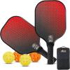 imageGorilla Gear USAPA Approved Pickleball Starter Set Fiberglass Paddles with Bag and Balls Indoor Outdoor Court Use Comfortable Racket Grip Oversized Sweet Spot Pickle Ball Paddle for Men WomenRed