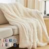 imageThe Connecticut Home Co Throw Blanket for Couch Soft Fluffy Room Decor Cozy Warm Throws for Bed Couches Gifts for Women Bedroom Cute Aesthetic Blankets Faux Fur and Sherpa 65x50 GrayCream Shag