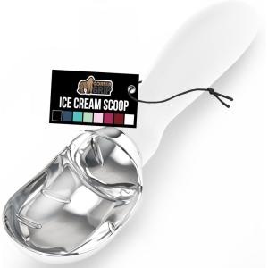 imageGORILLA GRIP BPAFree Heavy Duty Ice Cream Scoop Comfortable Ergonomic Handle Professional Grade Scooper for Perfect Round Scoops Spoon Frozen Hard Gelato Sorbet Cookie Dough Kitchen Tool BlackWhite