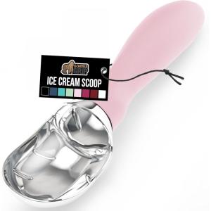 imageGORILLA GRIP BPAFree Heavy Duty Ice Cream Scoop Comfortable Ergonomic Handle Professional Grade Scooper for Perfect Round Scoops Spoon Frozen Hard Gelato Sorbet Cookie Dough Kitchen Tool BlackPink
