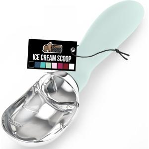 imageGORILLA GRIP BPAFree Heavy Duty Ice Cream Scoop Comfortable Ergonomic Handle Professional Grade Scooper for Perfect Round Scoops Spoon Frozen Hard Gelato Sorbet Cookie Dough Kitchen Tool BlackMint