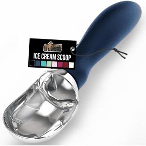 imageGORILLA GRIP BPAFree Heavy Duty Ice Cream Scoop Comfortable Ergonomic Handle Professional Grade Scooper for Perfect Round Scoops Spoon Frozen Hard Gelato Sorbet Cookie Dough Kitchen Tool BlackBlue