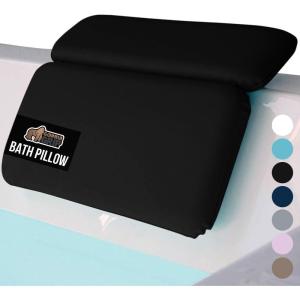 imageGORILLA GRIP Bath Pillow for Tub Improved Suction Cups Luxury Bathtub Pillows Headrest for Neck and Back Support Relaxing Home Spa Hot Tubs and Bathroom Essentials Gifts for Women 2 Panel WhiteBlack