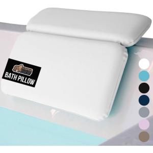 imageGORILLA GRIP Bath Pillow for Tub Improved Suction Cups Luxury Bathtub Pillows Headrest for Neck and Back Support Relaxing Home Spa Hot Tubs and Bathroom Essentials Gifts for Women 2 Panel WhiteWhite