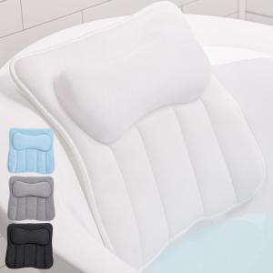 imageGORILLA GRIP Bath Pillow for Tub with Powerful Suction Cups Headrest Bathtub Pillows for Neck and Back Support Machine Washable Bathtub Accessories for Women Relaxing Spa Gift Essentials WhiteWhite