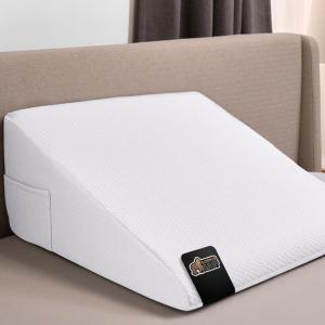 imageGORILLA GRIP Bed Wedge Pillow for Sleeping Soft Dual Layer Memory Foam Stay in Place Dots Breathable Ergonomic Headboard Triangle Sleep Support Reading Elevation Anti Snoring 12in WhiteWhite