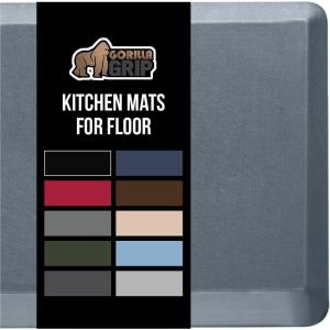 imageGORILLA GRIP Comfortable Cushioned Kitchen Mats for Floor 39x20 Waterproof and Stain Resistant Soft Top 34 Inch Thick Ergonomic Standing Desk Anti Fatigue Mat Foam Supports Ankles and Feet BlackCharcoal