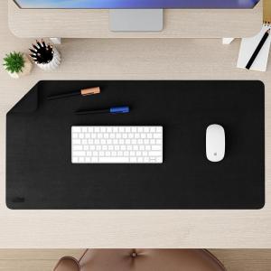 imageGORILLA GRIP Desk Mat Non Slip and Heat Resistant Mouse Pad Soft PU Leather Pads Dual Sided Blotter Desktop Protector Covers for Home Office Keyboard Laptop Computer and Writing 236x137 Black
