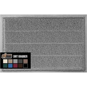 imageGORILLA GRIP Dirt Grabber Mesh Doormat LowProfile Stain and Fade Resistant Heavy Duty Quick Dry Striped Doormats Mats for Indoor or Outdoor Entry Shoe Scraper Garage Entrance Mat 47x35 Dark GrayGrey