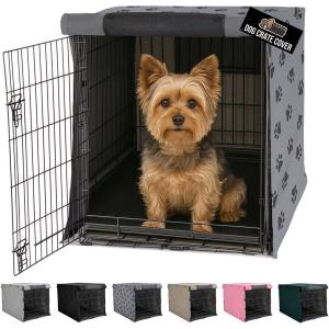 imageGORILLA GRIP Dog Crate Covers Compatible with Amazon Basics Dog Crates All Sides Open Privacy Cover Fits 36quot Wire Kennel Breathable Mesh Windows Light Reducing Puppy Training Cage Topper BlackGray Black Paw