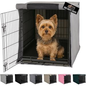 imageGORILLA GRIP Dog Crate Covers Compatible with Amazon Basics Dog Crates All Sides Open Privacy Cover Fits 36quot Wire Kennel Breathable Mesh Windows Light Reducing Puppy Training Cage Topper BlackGray