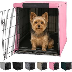imageGORILLA GRIP Dog Crate Covers Compatible with Amazon Basics Dog Crates All Sides Open Privacy Cover Fits 36quot Wire Kennel Breathable Mesh Windows Light Reducing Puppy Training Cage Topper BlackPink