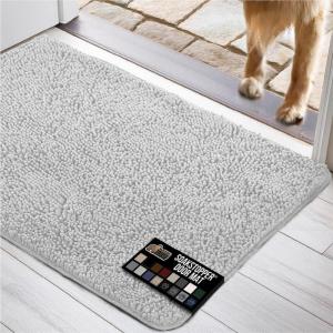 imageGORILLA GRIP Dog Doormat Absorbent Doormats for Muddy Dogs Paws 36x24 Machine Washable Soakstopper Rugs Cleaner Floors US Designed Pet Bed Door Mat Indoor Entrance Pets Rug Paw GrayLight Gray