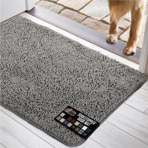 imageGORILLA GRIP Dog Doormat Absorbent Doormats for Muddy Dogs Paws 36x24 Machine Washable Soakstopper Rugs Cleaner Floors US Designed Pet Bed Door Mat Indoor Entrance Pets Rug Paw GrayGrey