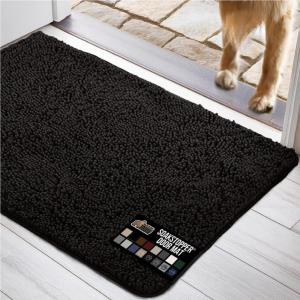 imageGORILLA GRIP Dog Doormat Absorbent Doormats for Muddy Dogs Paws 36x24 Machine Washable Soakstopper Rugs Cleaner Floors US Designed Pet Bed Door Mat Indoor Entrance Pets Rug Paw GrayBlack