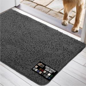 imageGORILLA GRIP Dog Doormat Absorbent Doormats for Muddy Dogs Paws 36x24 Machine Washable Soakstopper Rugs Cleaner Floors US Designed Pet Bed Door Mat Indoor Entrance Pets Rug Paw GrayCharcoal