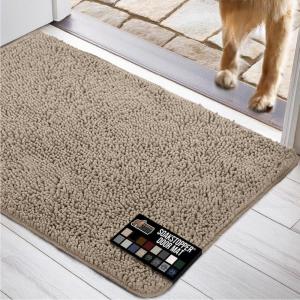imageGORILLA GRIP Dog Doormat Absorbent Doormats for Muddy Dogs Paws 36x24 Machine Washable Soakstopper Rugs Cleaner Floors US Designed Pet Bed Door Mat Indoor Entrance Pets Rug Paw GrayBeige