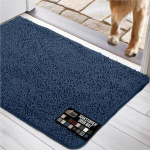 imageGORILLA GRIP Dog Doormat Absorbent Doormats for Muddy Dogs Paws 36x24 Machine Washable Soakstopper Rugs Cleaner Floors US Designed Pet Bed Door Mat Indoor Entrance Pets Rug Paw GrayNavy