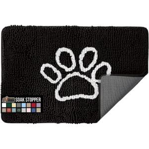 imageGORILLA GRIP Dog Doormat Absorbent Doormats for Muddy Dogs Paws 36x24 Machine Washable Soakstopper Rugs Cleaner Floors US Designed Pet Bed Door Mat Indoor Entrance Pets Rug Paw GrayBlack White