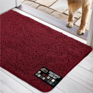 imageGORILLA GRIP Dog Doormat Absorbent Doormats for Muddy Dogs Paws 36x24 Machine Washable Soakstopper Rugs Cleaner Floors US Designed Pet Bed Door Mat Indoor Entrance Pets Rug Paw GrayBurgundy