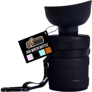 imageGORILLA GRIP Dog Water Bottle Portable Water Bowl Dispenser for Dogs 12 oz Leak Proof Pet Travel Squeeze Bottles Food Grade Silicone to Go Puppy Essentials Hiking Camping Trip Accessories BlackBlack