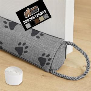 imageGORILLA GRIP Door Draft Stopper for Bottom of Doors Weather Stripping Seal Blocks Hot Air Noise Bugs Keeps Cold AC in Sound Proofing Easy Install Gap Filler Home Essentials 32 Inch Slate GrayGray Black Paw