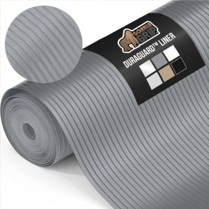 imageGORILLA GRIP DuraGuard Shelf Liner NonAdhesive Cabinet Liners for Kitchen Drawers Shelves Refrigerator Pantry Storage Bathroom Closet Durable Waterproof BPA Free Ribbed Plastic 12x10 Lt GrayGray Ribbed