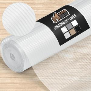 imageGORILLA GRIP DuraGuard Shelf Liner NonAdhesive Cabinet Liners for Kitchen Drawers Shelves Refrigerator Pantry Storage Bathroom Closet Durable Waterproof BPA Free Ribbed Plastic 12x10 Lt GrayClear Ribbed