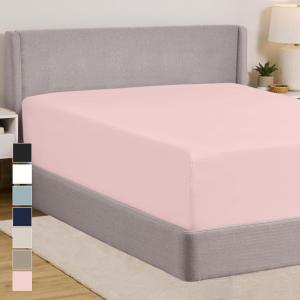 imageGORILLA GRIP Fitted Sheets Stay in Place Twin Size Deep Pocket Bottom Bed Sheets for Mattress Lightweight Microfiber Sbana All Around Elastic OekoTex Wrinkle and Shrink Resistant CreamLight Pink