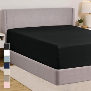 imageGORILLA GRIP Fitted Sheets Stay in Place Twin Size Deep Pocket Bottom Bed Sheets for Mattress Lightweight Microfiber Sbana All Around Elastic OekoTex Wrinkle and Shrink Resistant CreamBlack