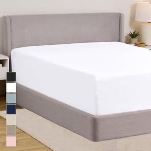 imageGORILLA GRIP Fitted Sheets Stay in Place Twin Size Deep Pocket Bottom Bed Sheets for Mattress Lightweight Microfiber Sbana All Around Elastic OekoTex Wrinkle and Shrink Resistant CreamBright White