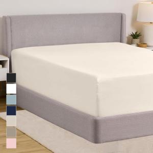imageGORILLA GRIP Fitted Sheets Stay in Place Twin Size Deep Pocket Bottom Bed Sheets for Mattress Lightweight Microfiber Sbana All Around Elastic OekoTex Wrinkle and Shrink Resistant CreamCream