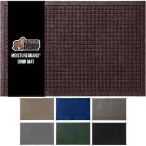 imageGORILLA GRIP Front Door Mat Indoor Outdoor Ultra Absorbent Moisture Guard Doormat Absorbs Up to 17 Cups of Water Stain and Fade Resistant Rubber Backing Doormats Captures Dirt 29x17 GrayCoffee
